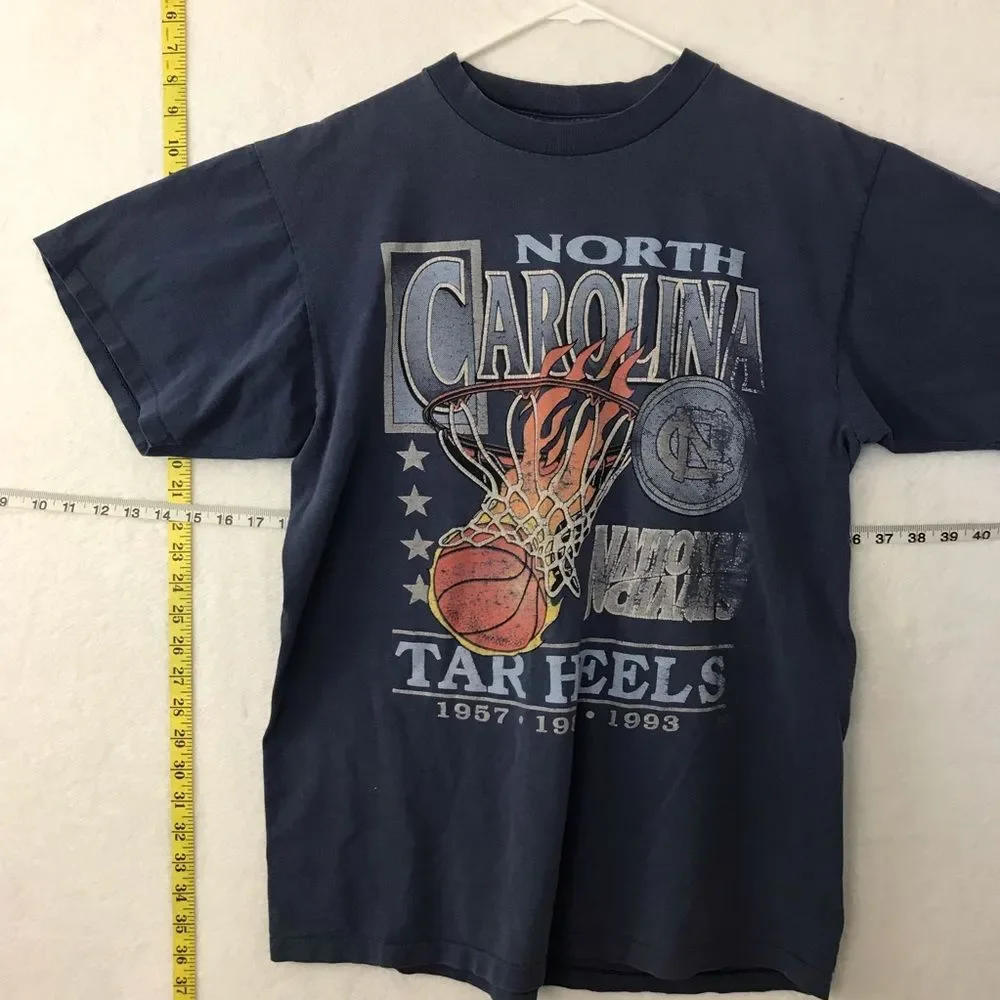 Vintage Men’s XL UNC Tarheels Basketball Tee Tshirt Blue Crew Neck Short Sleeve
